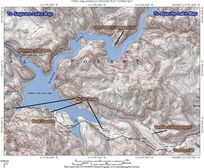 A map of the Canyon Lake region.