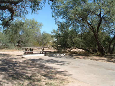 A campsite at Dead Horse State Park