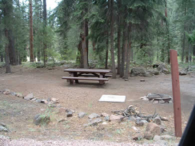Diamond Rock is the farthest campground upstream in the East Fork Recreation area.