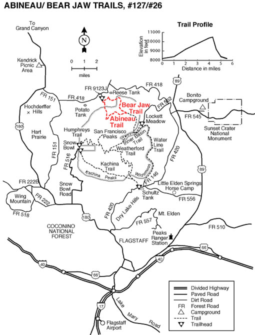 Abineau / Bear Jaws Trail Map