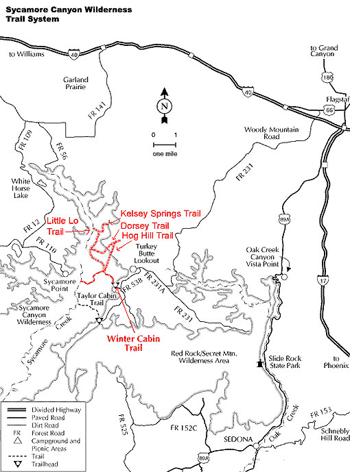 Sycamore Canyon Wilderness Trail System