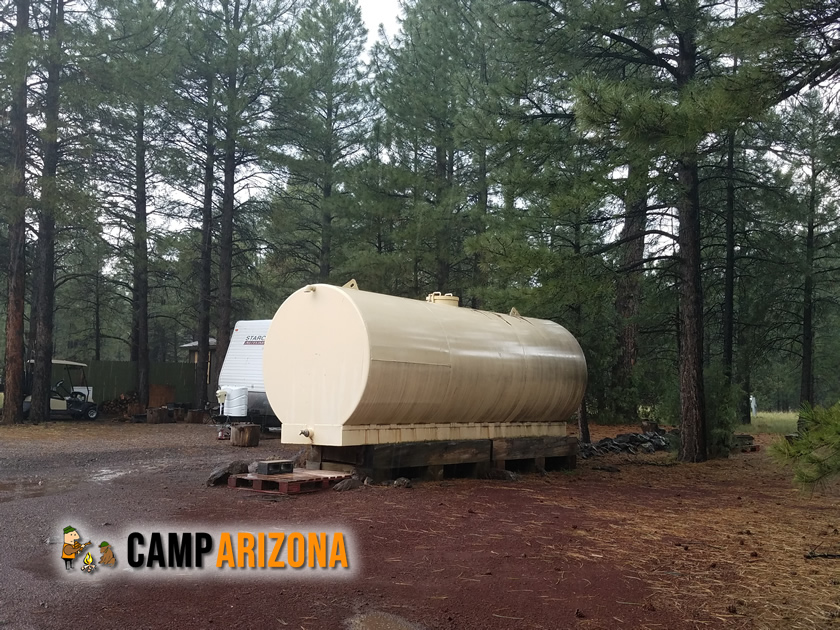 Potable water tank at Canyon Vista Campground
