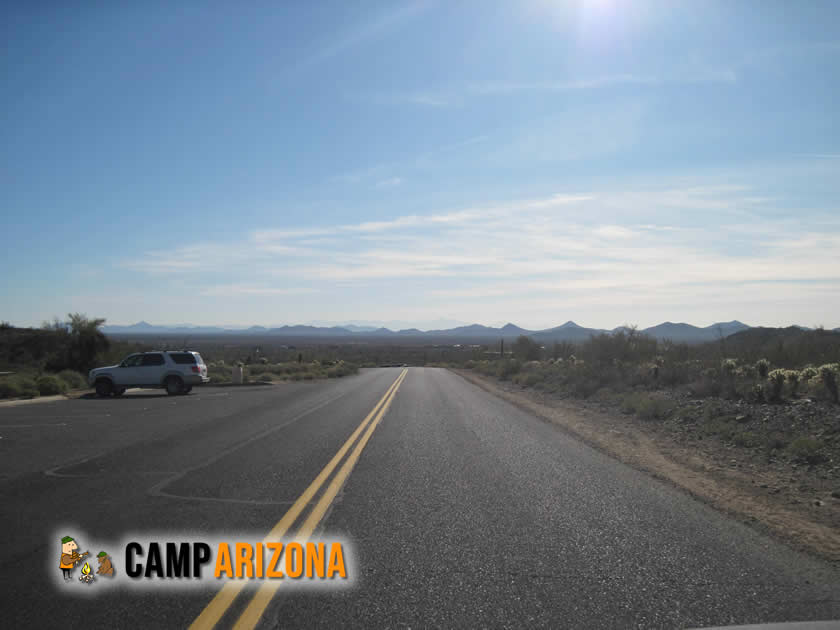 The road into Cave Creek Regional Park