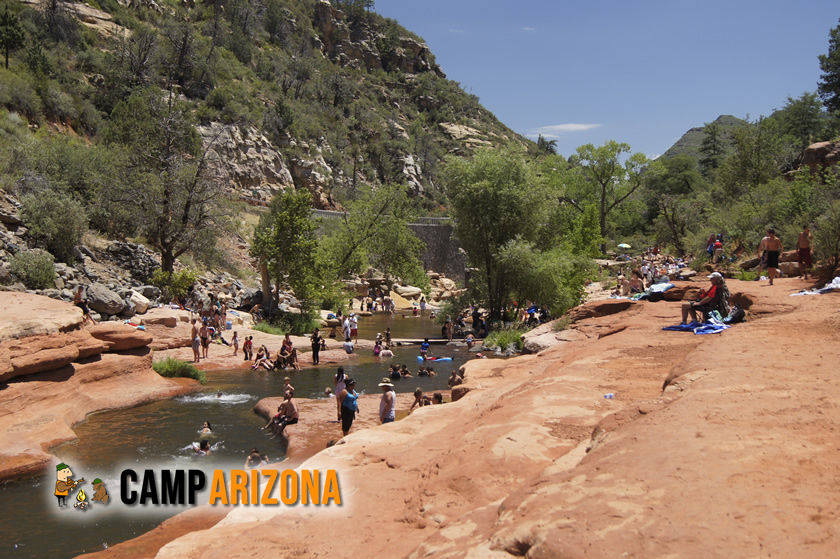 Arizona's Famous Slide Rock State Park is just a few miles south of Cave Springs Campground