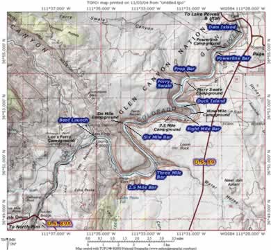 A map of Lee's Ferry