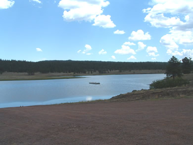 View from the Luna Lake boat launch.