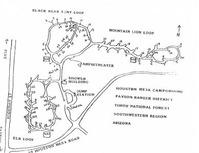 Houston Mesa Campground Map