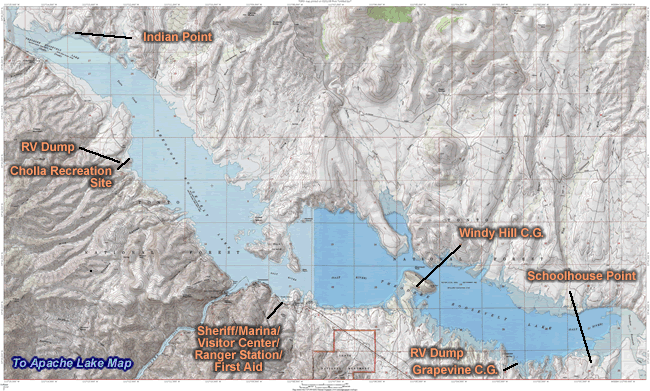A map of the Roosevelt Lake Region.