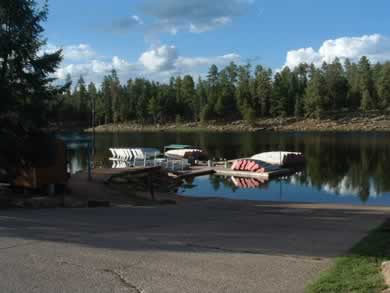 A view from the boat launch at Woods Canyon Lake